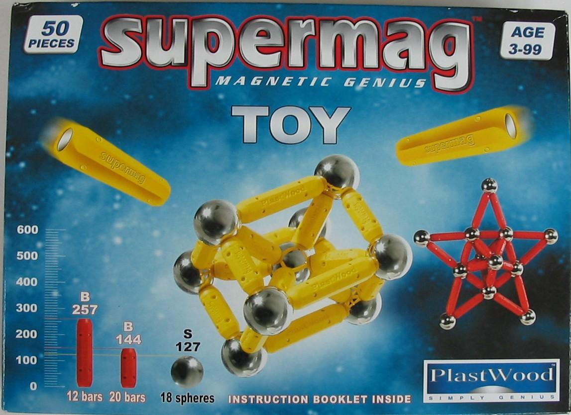 Supermag Magnet Konstruktionsspielzeug 143 Teile mit Rädern 