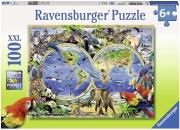 Ravensburger Puzzle XXL 100 Teile Tierisch um die Welt