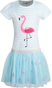 Happy Girls Mädchen Kleid Sommerkleid Flamingo sky blue