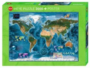 HEYE Puzzle Satelliten-Karte 2000 Teile