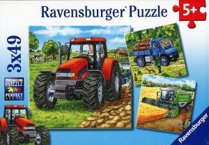 Puzzle Große Landmaschinen 3x49 Teile
